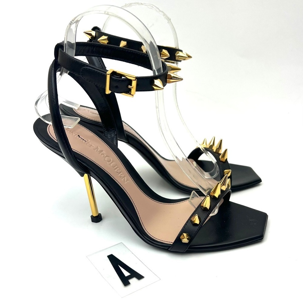 ALEXANDER MCQUEEN Punk Stud Ankle Strap Sandal sz 8 - Picture 4 of 14